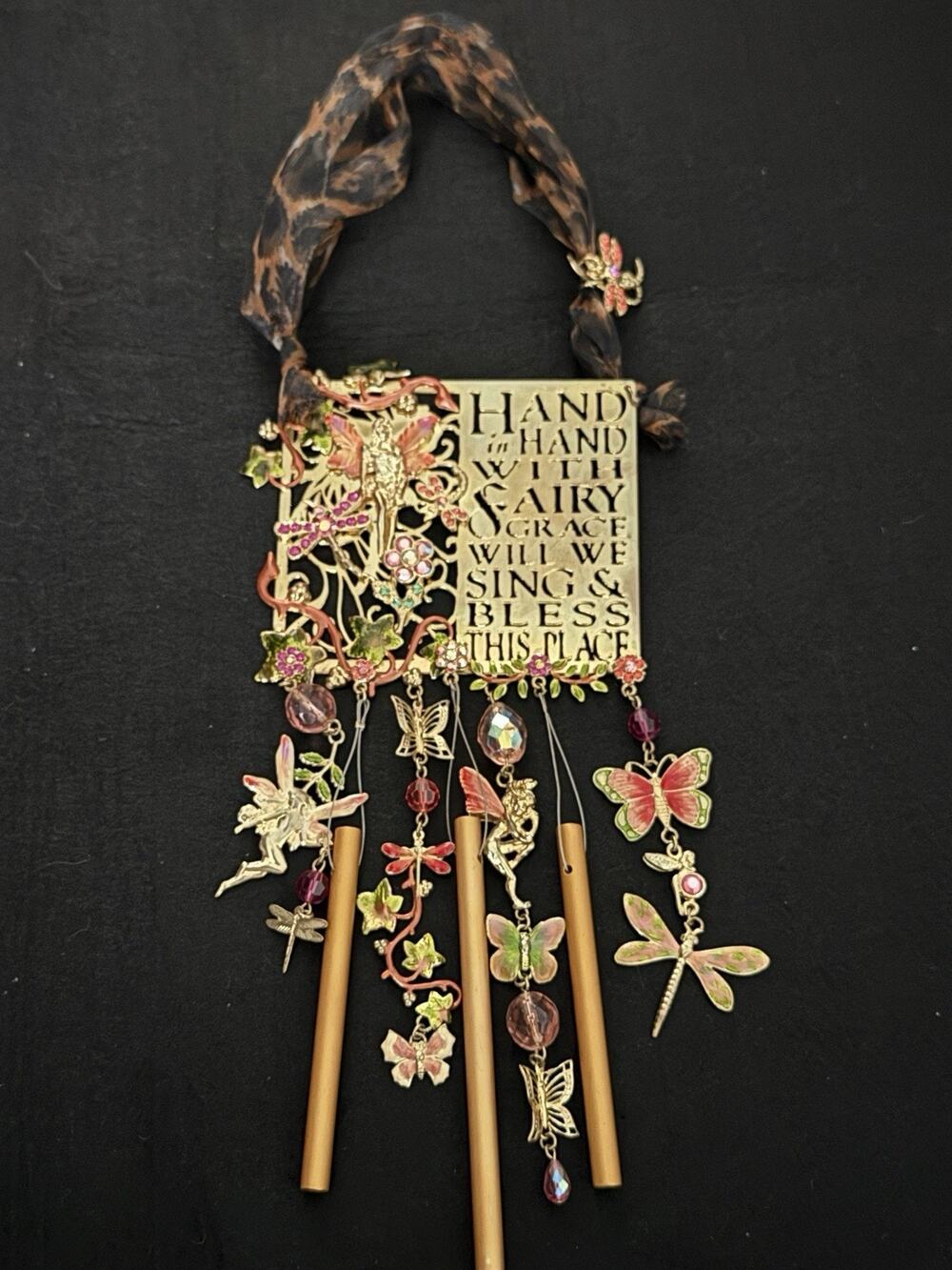 Kirks Folly Hand in Hand with Fairy Grace Blessings Wind Chime